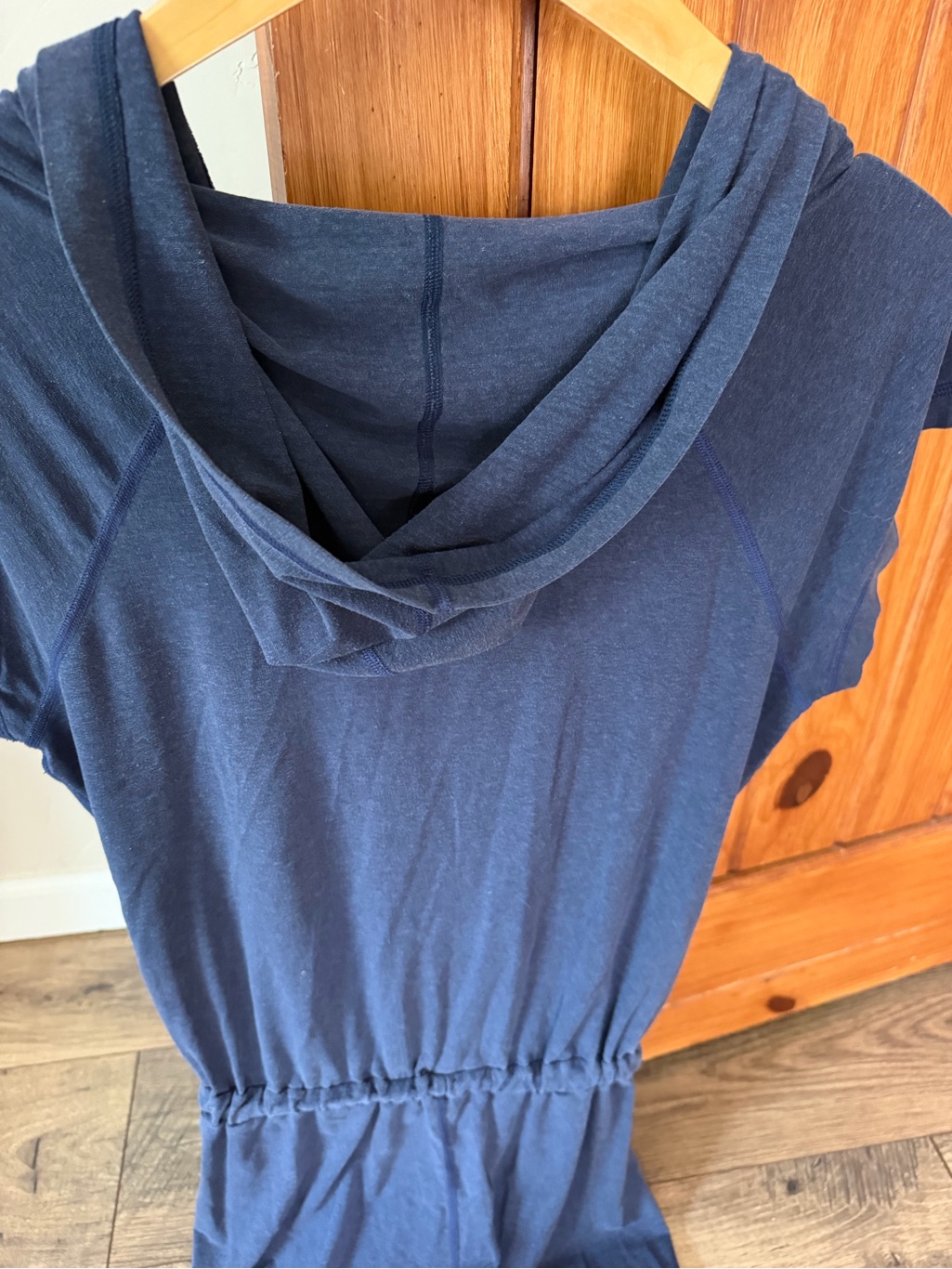 Imbodhi Navy Blue Hooded Short Sleeve Jumpsuit Romper Size Small — image 6 of 8